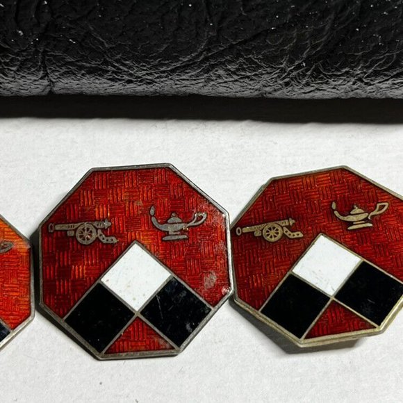 4 Crests US Army Sterling Silver Pin Lot WWII Field Artillery Training Fort Dix! - Picture 1 of 3